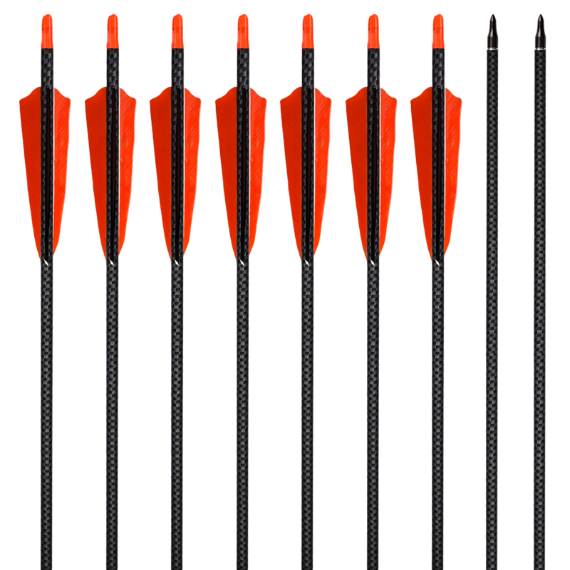 Elong Outdoor 110245 ID6.2mm SP500 3K Carbon pijl met veer boogschieten met behulp van