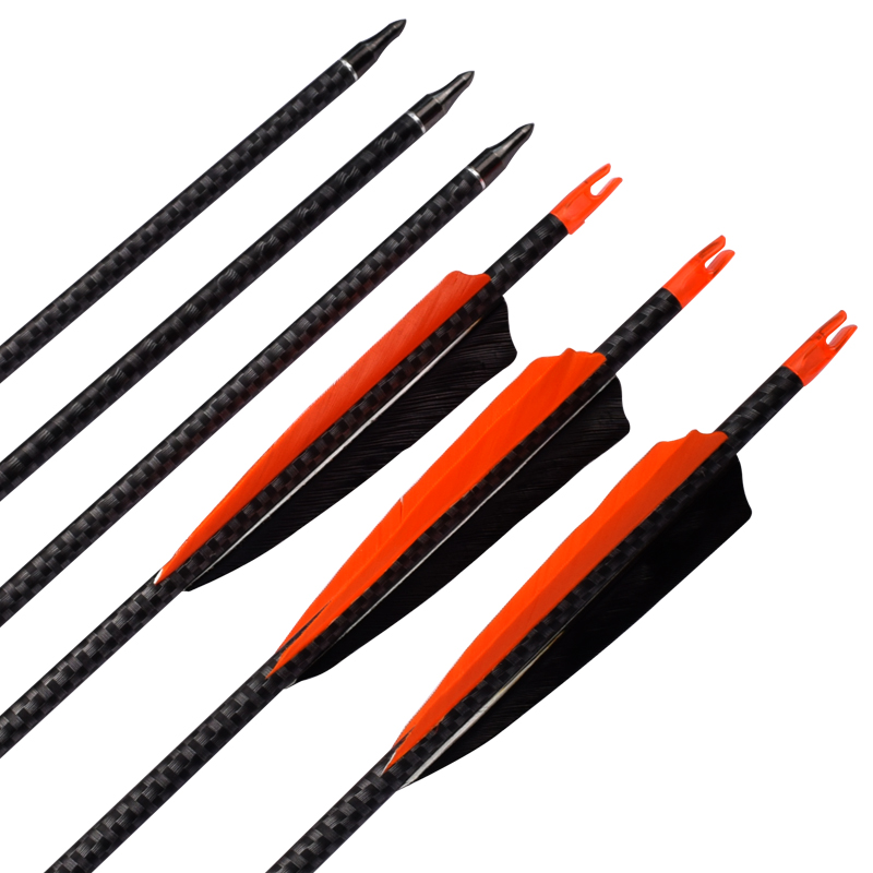 Elong Outdoor 110245 ID6.2mm SP500 3K Carbon pijl met veer boogschieten met behulp van