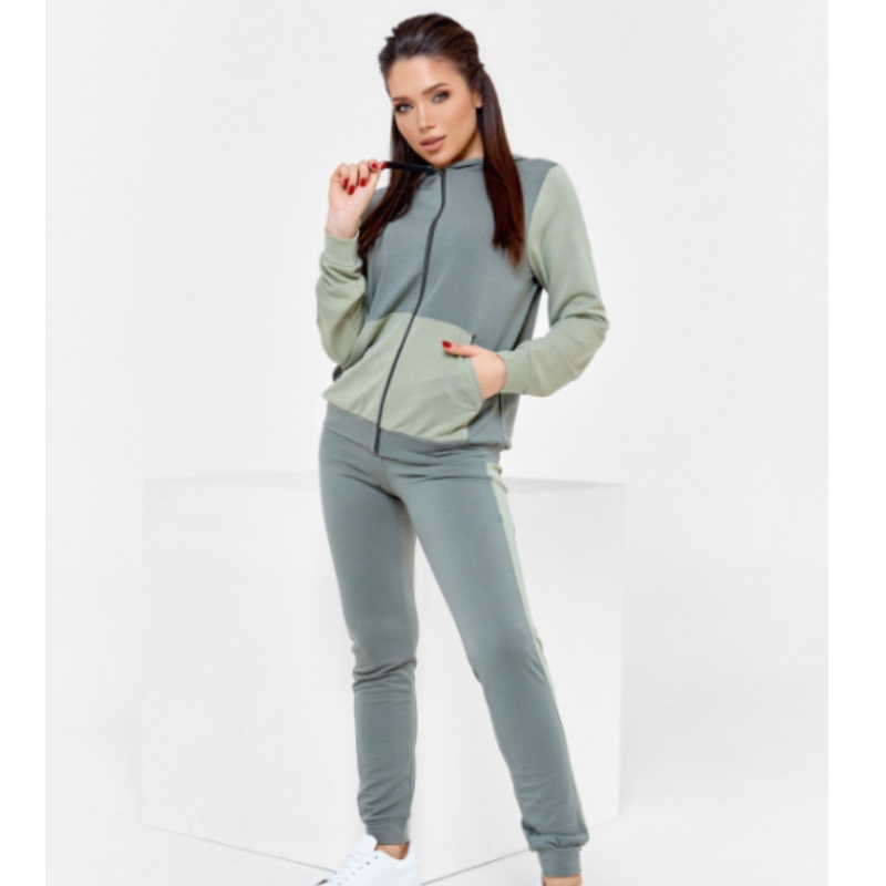 Gebreide zip-sweatshirt met capuchon en zakken