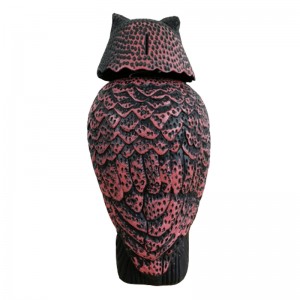 Realistische vogelverzekeraar plastic uil vogelverschrikker met roterende hoofd en geluid voor tuin yard vogel afstoting outdoor ongediertebestrijding