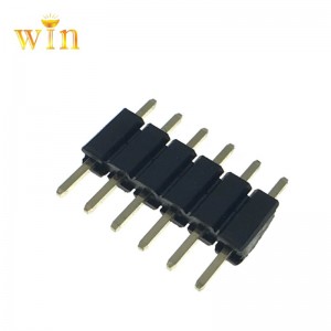 2.54mm 6P Single Row PIN-kopteksting Geplateerd messing Contact