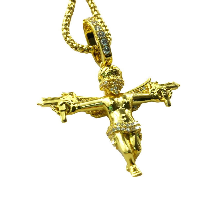 Uzi dubbele pistool angel hanger ketting