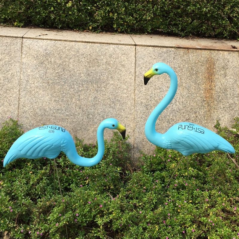 Simulatie plastic blauwe flamingo vogels tuinieren dier decoraties outdoor benodigdheden