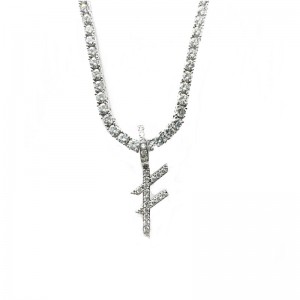 Sieraden Hoge kwaliteit Aangepastenaam zilveren letters kettingen hanger charme met zilveren tennisketting