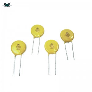 China Originele fabrikant, geel Silicon MOV 20mm 20D681 680V ZOV Varistor MOV voor overbelastingbescherming