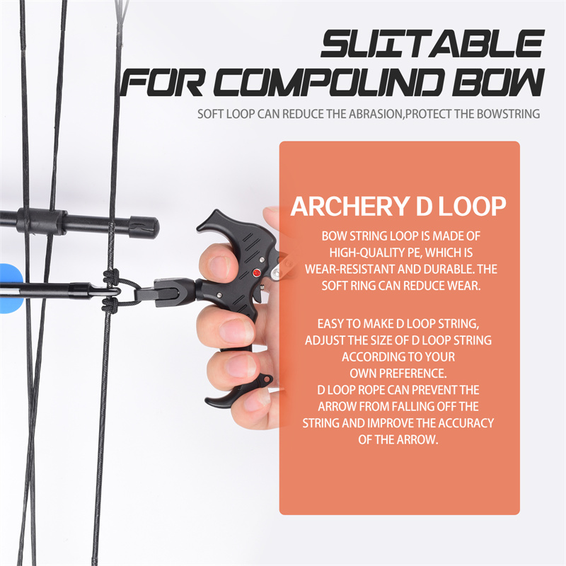 ELONL OUTDOOR 280083 Boogschieten D-lussen Touw 5 inches Boogschieten Bowstring Serving Draad D Loop Touw Release Materiaal Nokken D Loop Touw String