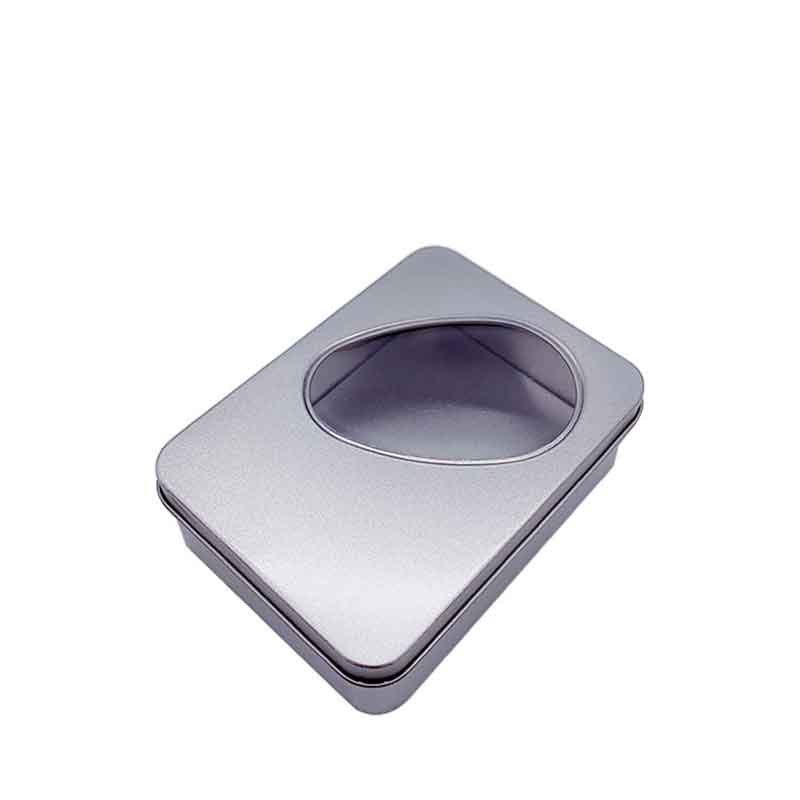 Zeep opslag metalen doos venster gift tin doos 125 * 90 * 48mm