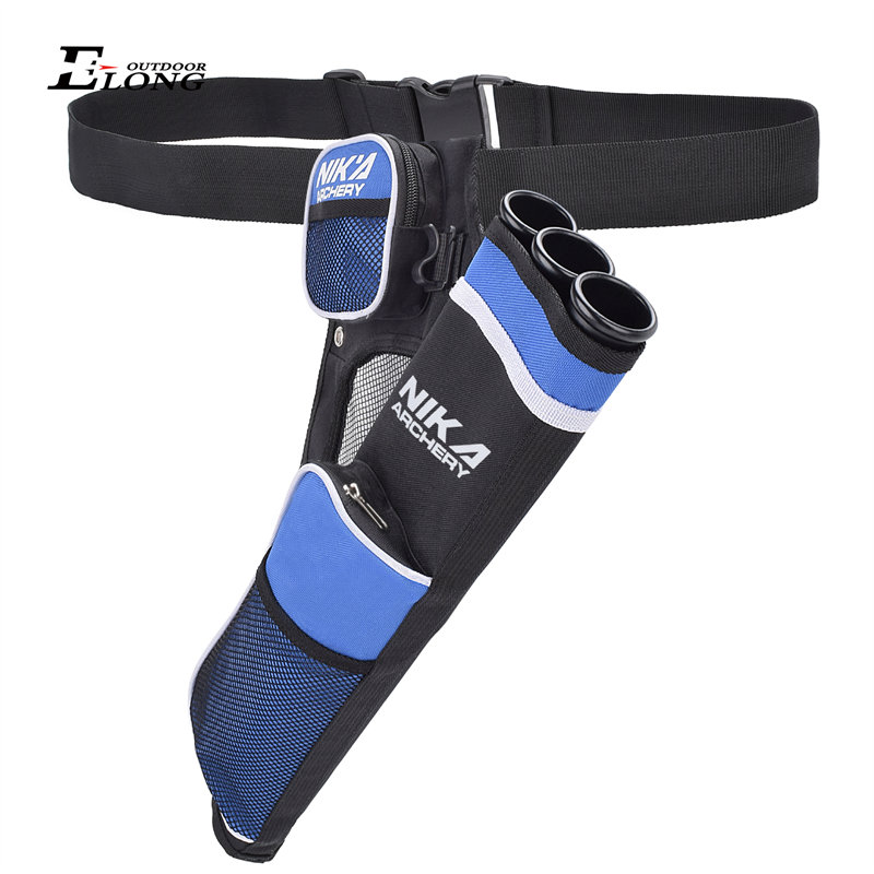 NIKA BOCKERY 430021 RH Blue Color Boogschieten Pijlpijlen voor het vasthouden van pijlen 3 Tube Hip Quiver Hunting Training Boogschieten Pijl Kwalling