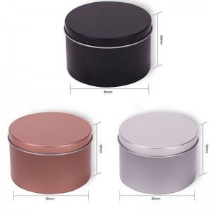 8oz zwarte blikken kaars jar aromatherapie metalen verpakking kaars jar 85 * 50mm