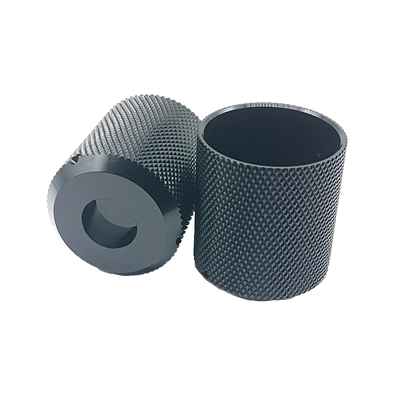 Knurled CNC Aluminium Machining Turning Frees Service Zwarte anodiserende onderdelen