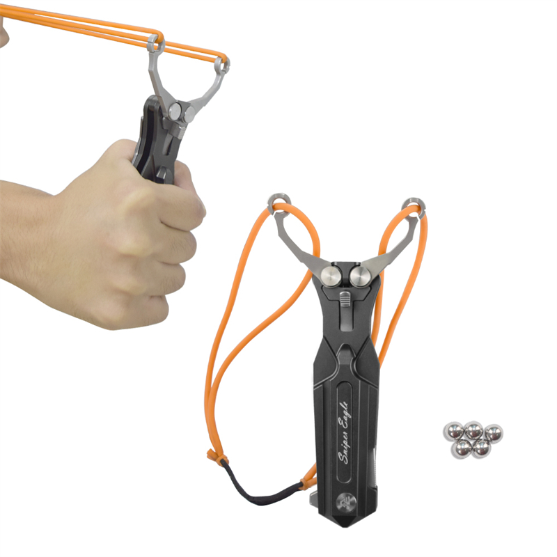 Elong Outdoor 360001 Multifunctionele Aluminium Slingshot Vouwarm Mes voor Outdoor Survival en Jagen