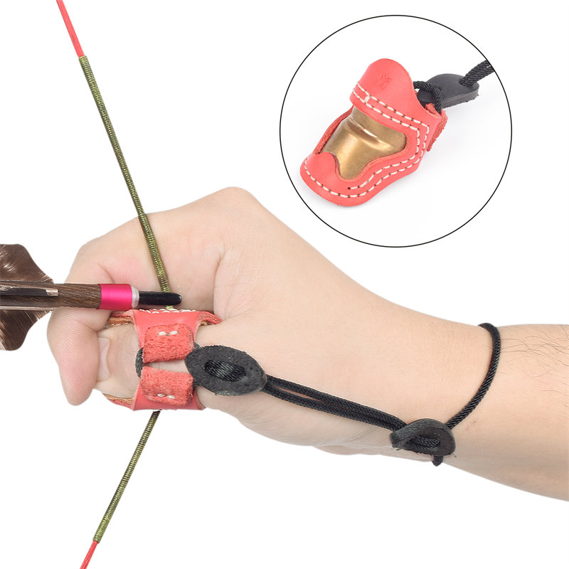 Elong Outdoor 420028 M Size Boogschieten Duim Ring Thumb Armor Handgemaakte Vinger Protector Duim voor Outdoor Shooting Accessoires Tabblad Tabrieken