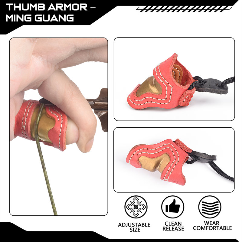 Elong Outdoor 420028 M Size Boogschieten Duim Ring Thumb Armor Handgemaakte Vinger Protector Duim voor Outdoor Shooting Accessoires Tabblad Tabrieken
