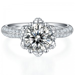 Tuochen Sieraden Fabriek Sterling Zilver 925/18K/14K/10K/9K Ring met 3A/5A Zircon/Moissanite/diamantsteen