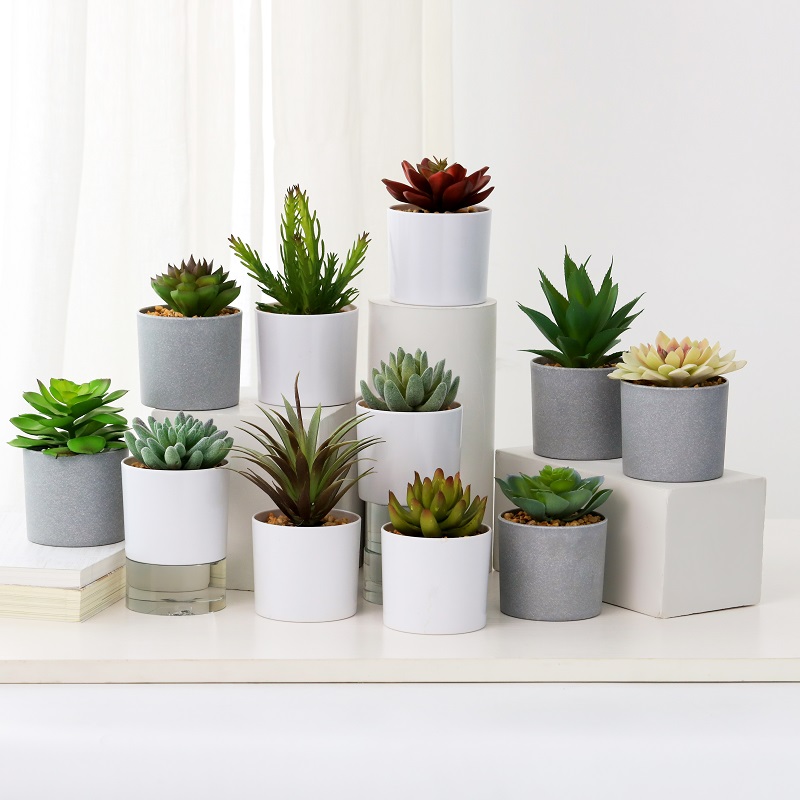 Hot Koop kunstmatige succulent in melamine pot om te verkopen