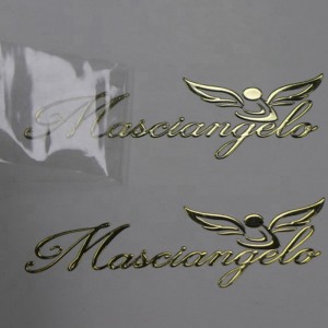 Aangepaste dunne zelfklevende elektroform metalen folienikkel sticker plating product metalen 3D logo sticker voor mobiele telefoon