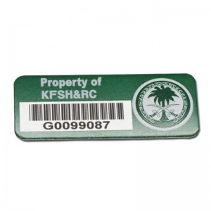 Groothandel aangepaste laser gegraveerde serienummer label metalen streepjescode label sticker gedrukt aluminium asset tag labe