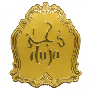 Metalen gouden geanodiseerde aangepaste aluminium parfumsticker