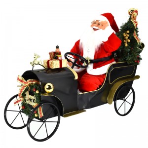 60cm geanimeerde musical led santa met auto