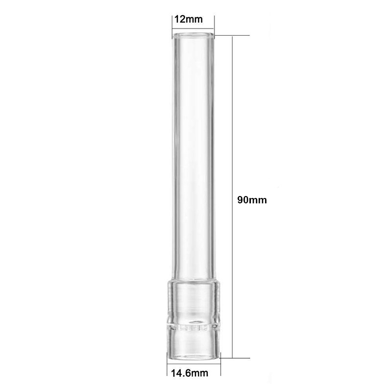 90mm vervangende glazen aroma tube stam recht