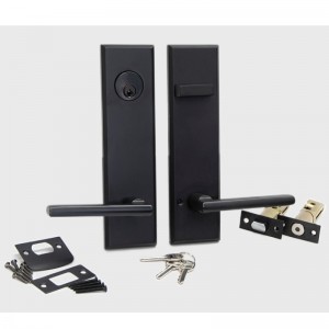 6201 Lange plaat deur slot buisvormige hendel set, moderne hoogwaardige zinklegering handgreep sets voor voordeur en buitendeur