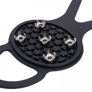 Aangepaste zwarte siliconen Ice Cleats Antislip-krampjes voor klimmen, wandelen