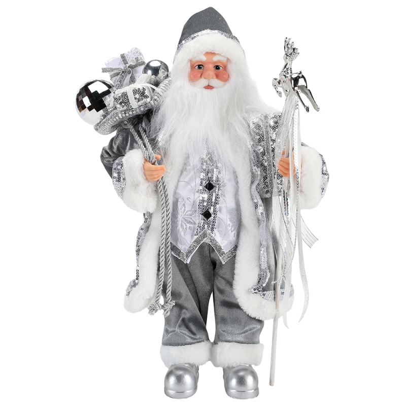 45 ~ 62cm Kerstmis Standing Santa Claus Ornament Decoration Figurine Collection Fabric Holiday Festival Xmas Plush Item