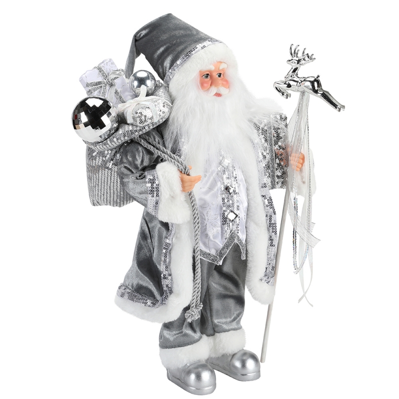 45 ~ 62cm Kerstmis Standing Santa Claus Ornament Decoration Figurine Collection Fabric Holiday Festival Xmas Plush Item