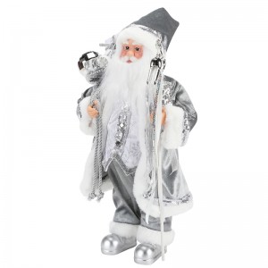 45 ~ 62cm Kerstmis Standing Santa Claus Ornament Decoration Figurine Collection Fabric Holiday Festival Xmas Plush Item