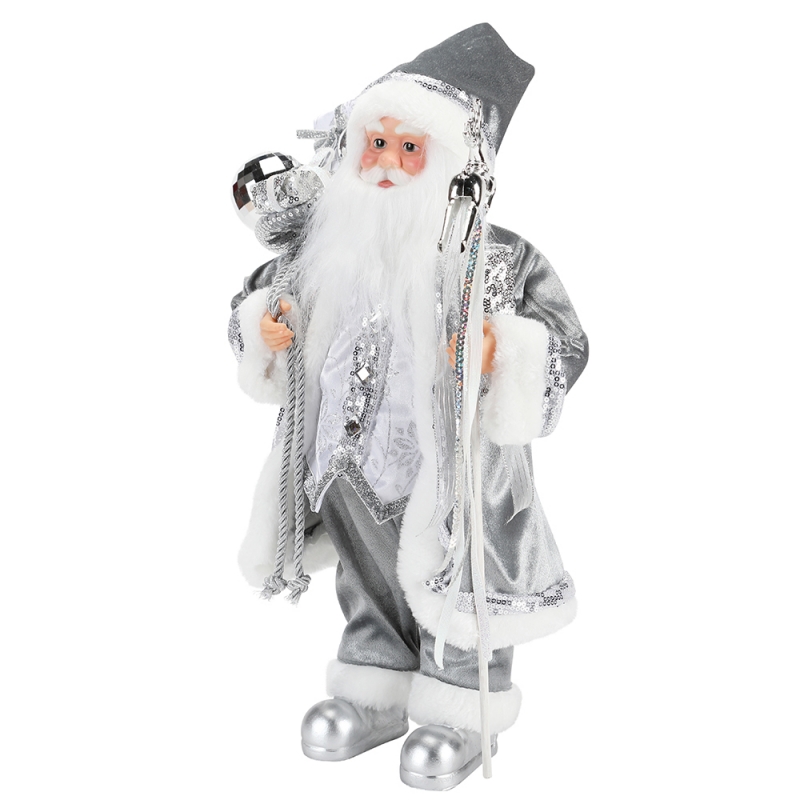 45 ~ 62cm Kerstmis Standing Santa Claus Ornament Decoration Figurine Collection Fabric Holiday Festival Xmas Plush Item