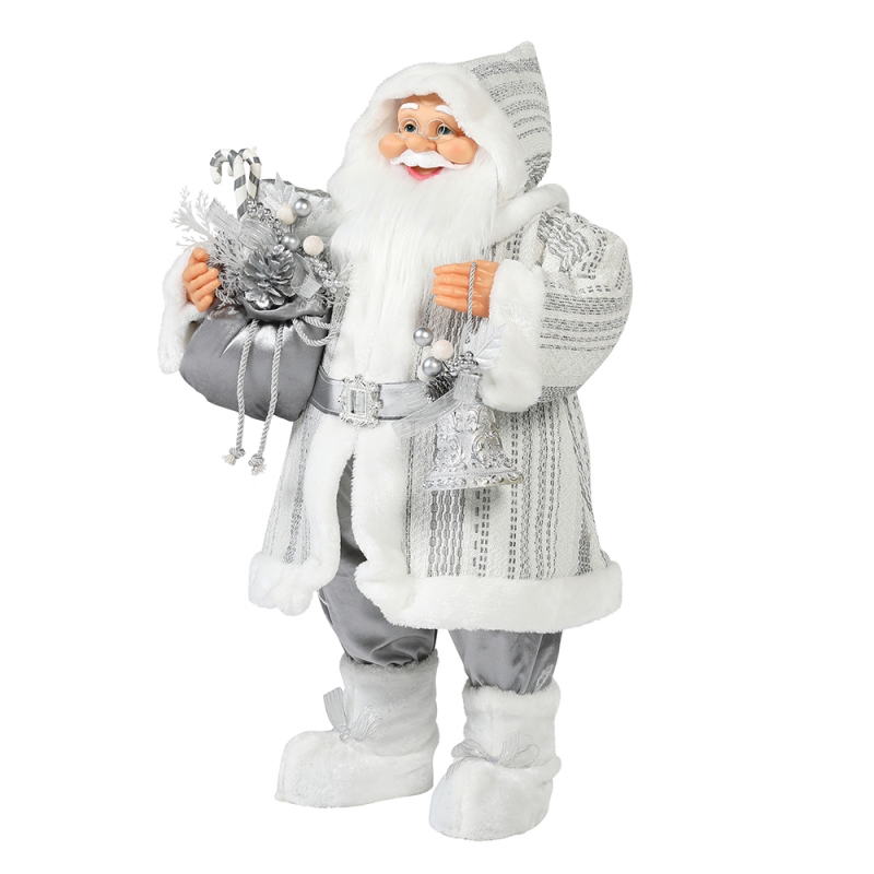 30 ~ 110cm Kerstmis Standing Santa Claus Ornament Deluxe Decoratie Festival Vakantie Figurine Collectie Traditionele Kerstmis