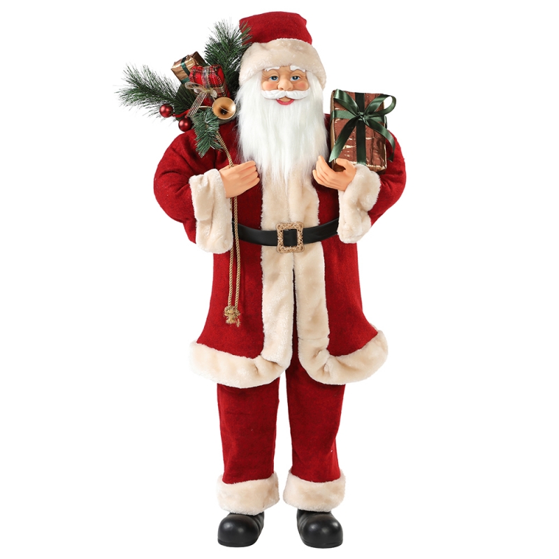 30 ~ 110 cm Kerstmis Santa Claus met Gift Bag Ornament Decoration Festival Vakantie Figurine Collection Traditionele Kerstmis