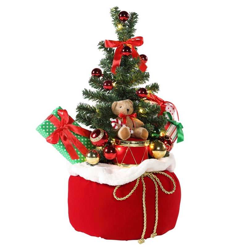 60cm Kerstbeer Tree Home Display Geschenken Tas Led Vakantie Ornament Decoratie Beeldje Party Collection Christmas Tree Lights
