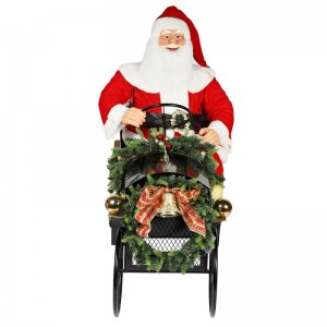 150 cm zit slee santa claus met verlichting ornament kerst decoratie traditionele vakantie figurine collectie