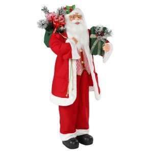 30 ~ 110 cm Kerst staande Santa Claus met Gift Bag Ornament Decoratie Traditionele vakantie Figurine Collection Xmas Series