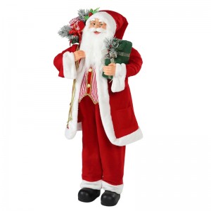 30 ~ 110 cm Kerst staande Santa Claus met Gift Bag Ornament Decoratie Traditionele vakantie Figurine Collection Xmas Series