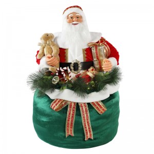 65/85/115cm Kerstmis geanimeerde Santa Claus met verlichting vakantie Muzikale Ornament Decoratie Figurine Collection Traditioneel
