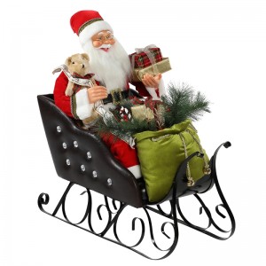 80cm zit slee Santa Claus met verlichting Ornament Christmas Decortraditional Holiday Figurine Collection
