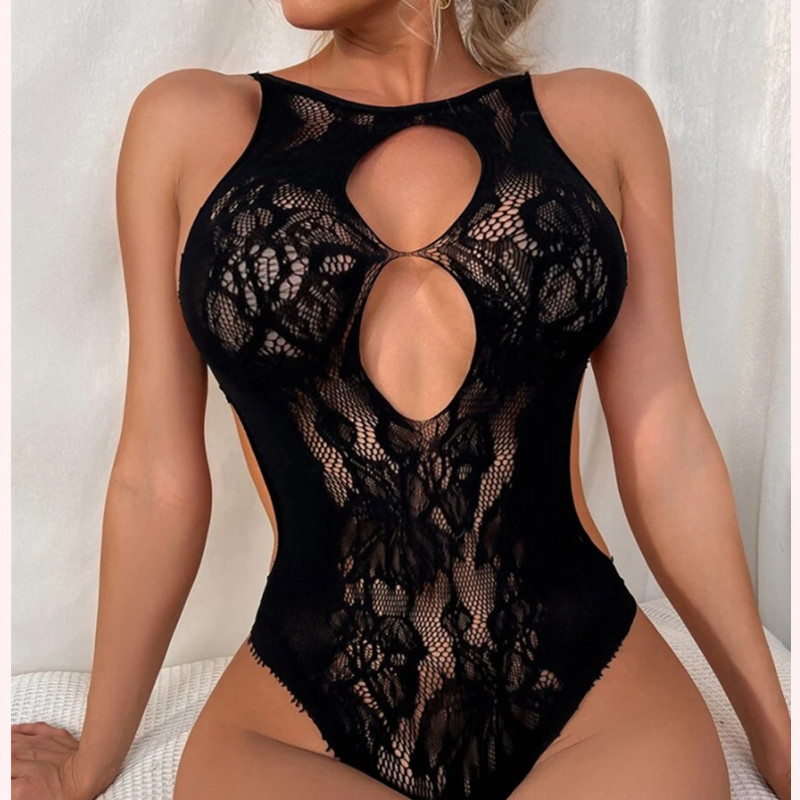 Groothandel bulk goedkope groothandel vrouwen romantische bodysuit transparant pure mesh kant backless sexy lingerie voor vrouwen 1 koper