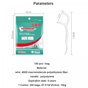 100 stks tas Hoge kwaliteit Dental Floss Fabrikant Dental Pick Floss voor volwassenen Dental Floss