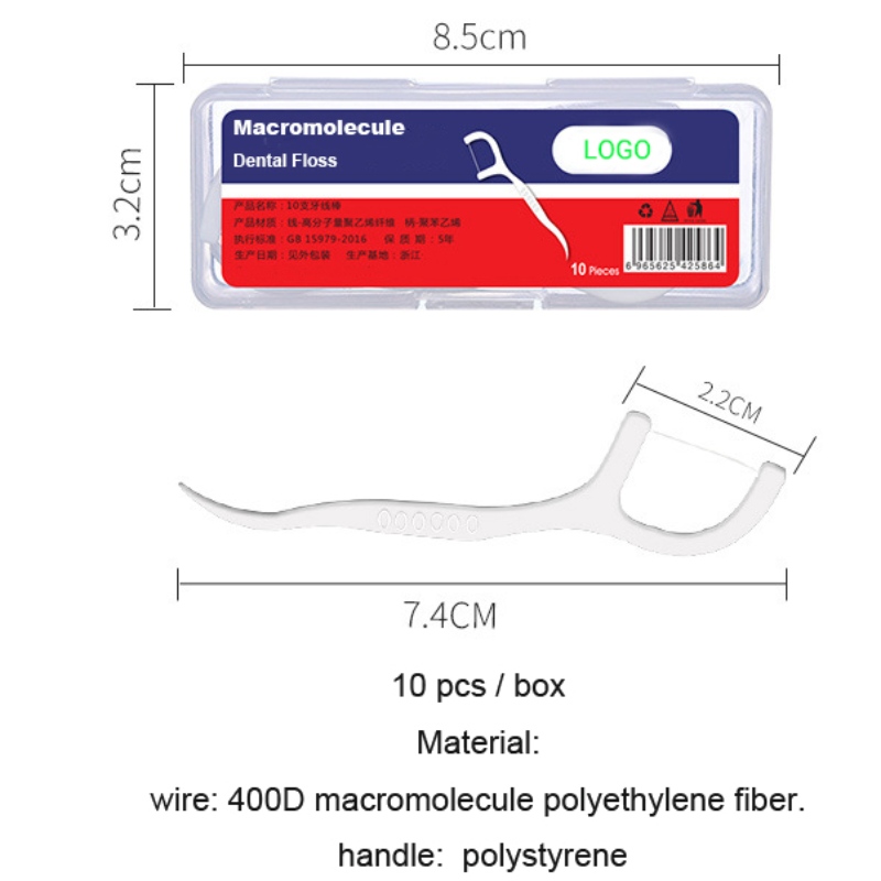 10 stks Draagbare Dental Floss voor volwassenen Thuisgebruik Hoogwaardige Eco Dental Floss