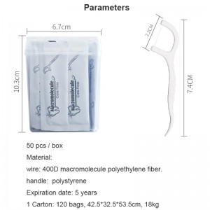50 Picks Private Label Hoge Kwaliteit Dental Floss Box Orale Hygiëne Individueel Verpakt Packed Toothpick Draagbare Dental Floss