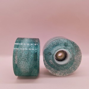 Aangepaste Quad Skate Wheels Transparent PU Materiaal Glitter Poeder met LED