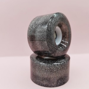 Aangepaste Quad Skate Wheels Transparent PU Materiaal Glitter Poeder met LED