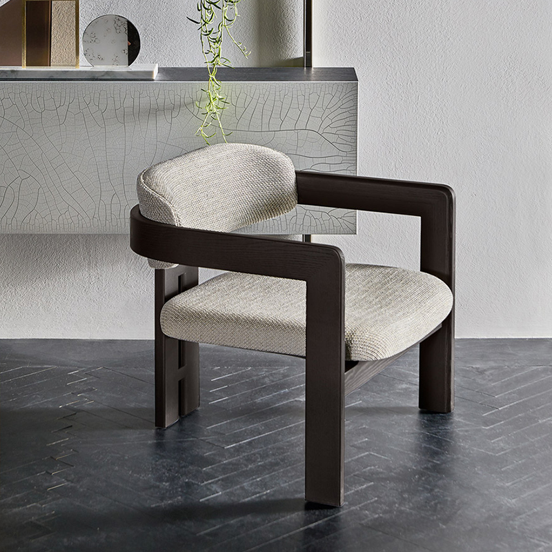 Moderne ontwerp ontspannen lounge stoelen houten frame stof enkele accent sofa stoel woonkamer meubels