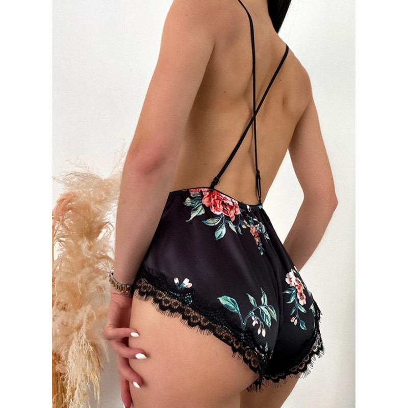 Sexy Hollow Out Floral Bodysuit High Cut V-hals Lingerie Teddy Ultra Dunne Ademend Vrouwen Erotische Sexy Lingeriehot Sale Products