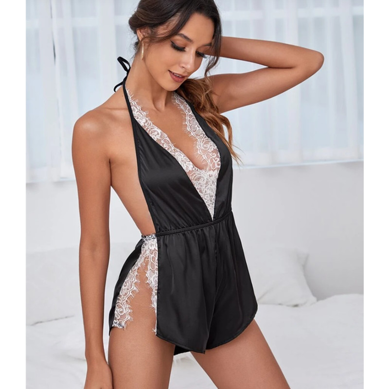 Dames Sexy Lingerie Sheer See-Through Mesh Sexy Kant Pyjama Nachthemd Uniform Temptation Nachthemd