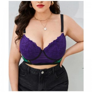 Plus Floral Lace Underwire Bra