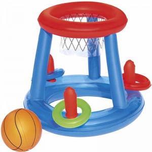Opblaasbaar zwembad drijvende basketbal hoepel set, zwembad spel speelgoed, opblaasbare waterbasketbalstandaard