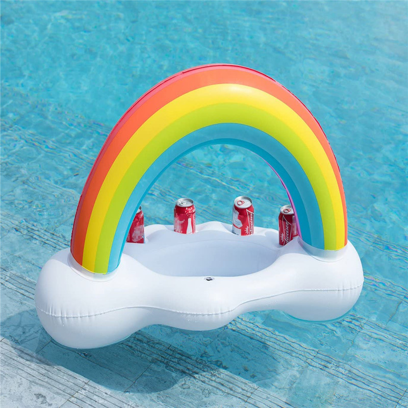 Drankjes Fruit Service Bar, Opblaasbare Drijvende Rainbow, Cloud Drink Rack Cup Holder voor Pool